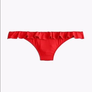 J.Crew Ruffle Hipster Binkini Bottom Red